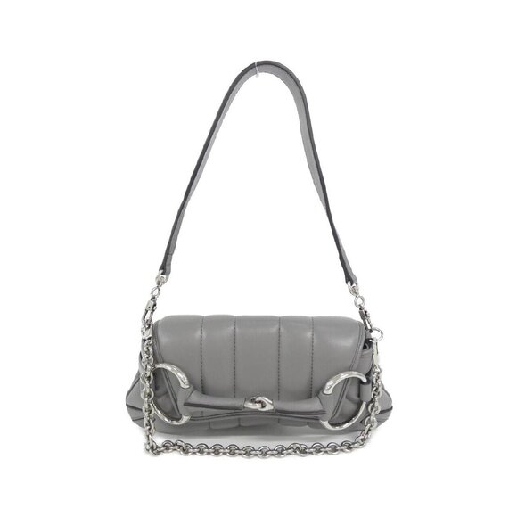 Gucci Handbags - Gucci Horsebit Chain Leather Bag Gray matelasse quilting silver horsebit
